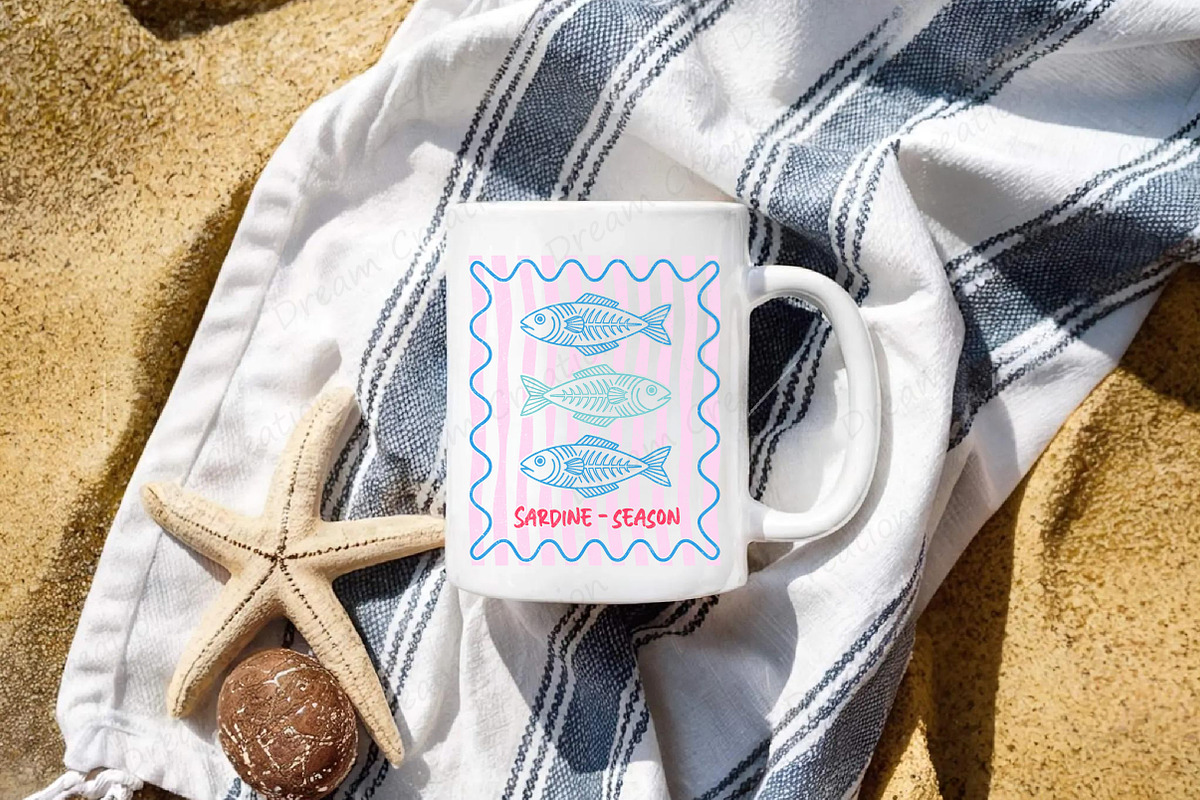 Summer Sardine Hand Drawn Line Art, an Illustration by Dream Creation (Photo 6 of 7)