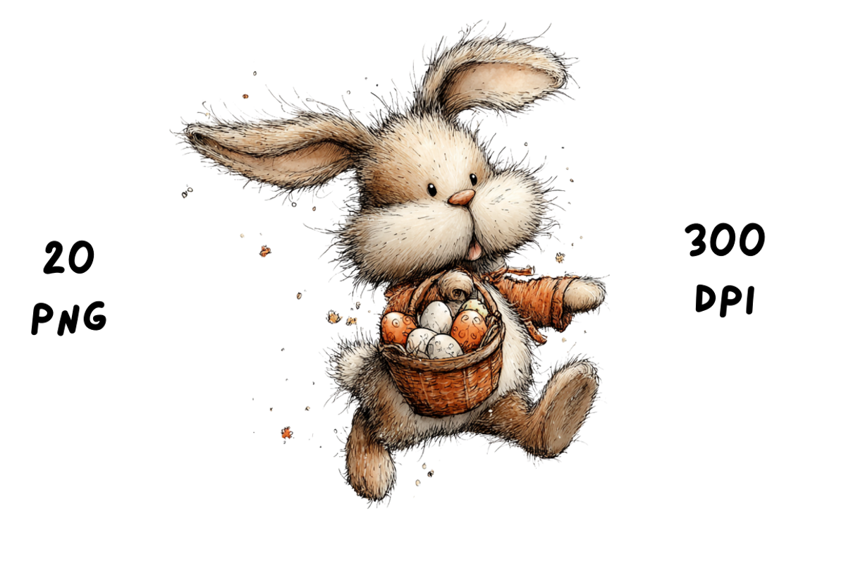 Whimsical Floral Easter Rabbit, an Animal Illustration by GiraffeCreative (Photo 17 of 20)