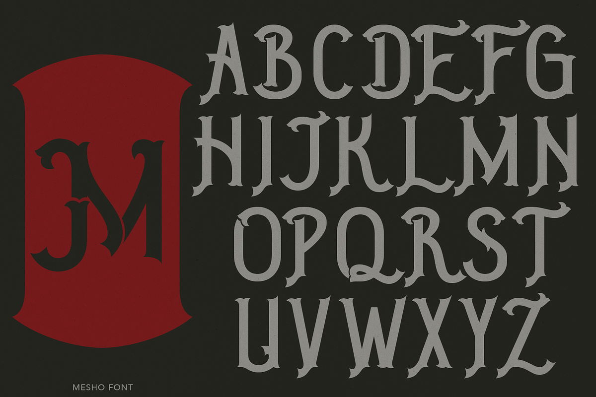 Mesho Victorian Typeface, a Serif Font by TypeClassHeroes (Photo 3 of 15)
