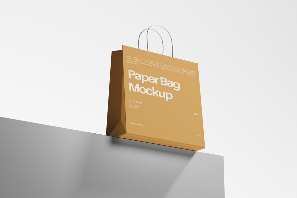 Paper Bag Mockup, a Packaging Mockup by Cutna Studio (Photo 5 of 8)