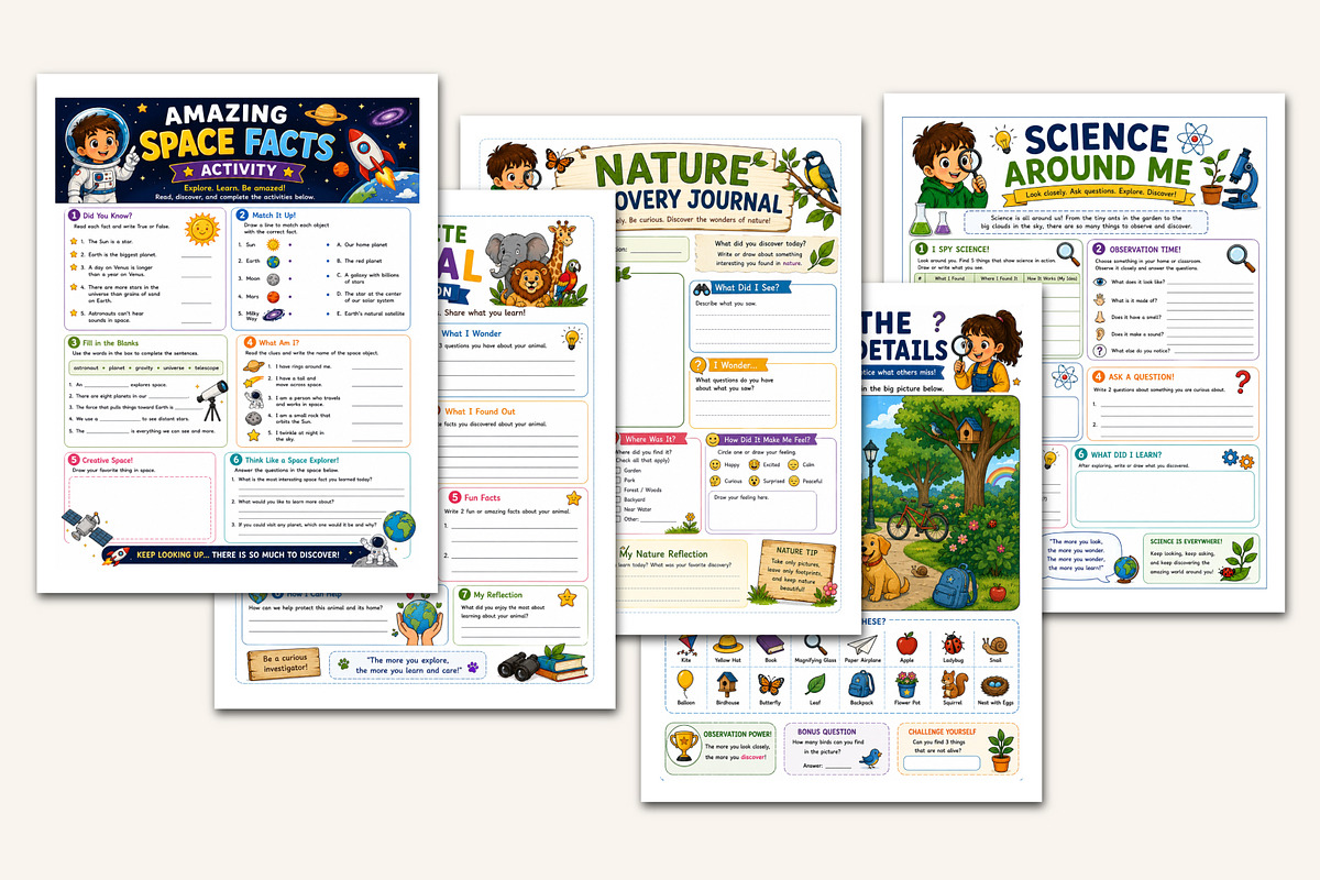 Curiosity & Discovery Workbook, a Stationery Template by Designmela01 (Photo 3 of 5)