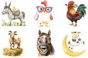 Cute Funny Farm Animals Clipart Farm, an Illustration by DreamArtGraphic (Thumbnail 4 of 4)