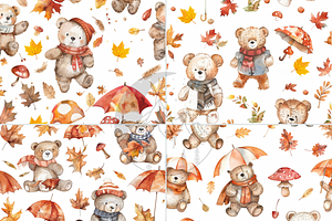 Autumn Teddy Bears Pattern