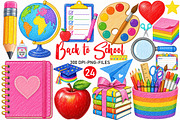 Back to School Clipart PNG Bundle, a Seasonal Illustration by Designworld (Thumbnail 1 of 5)