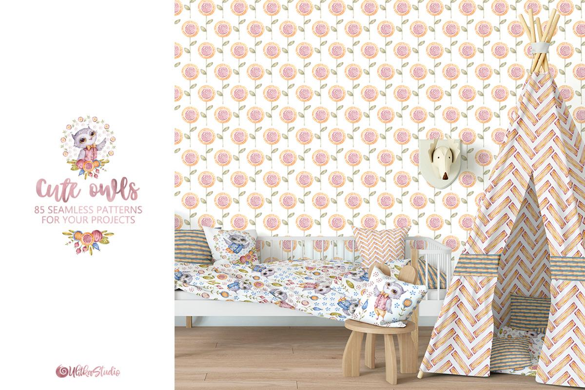 Cute owls. Watercolor collection, an Animal Illustration by UlitkaStudio (Photo 13 of 17)