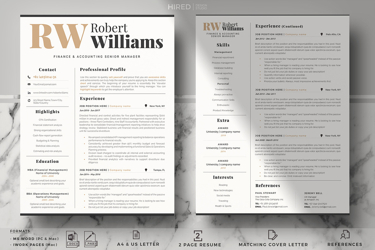 Accountant Sales Resume Cover Letter, a Resume Template by HIRED Design Studio (Photo 2 of 10)