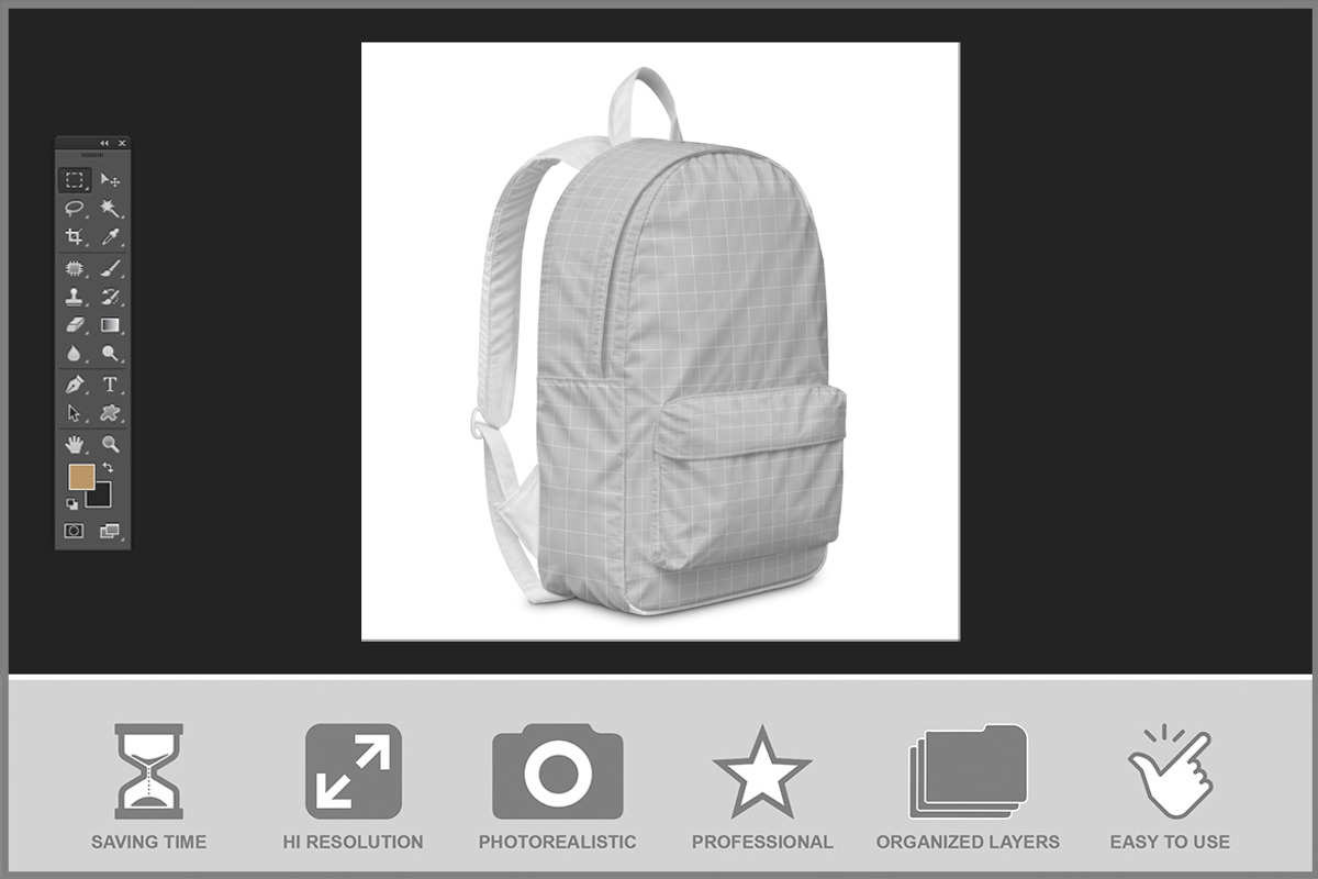 Backpack Design Mockup, an Apparel Mockup by Bruno's Shop (Photo 2 of 3)