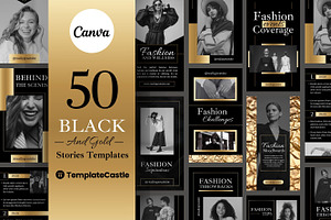 50 Stories Templates Canva Elegant, a Templates & Theme by TemplateCastleStore