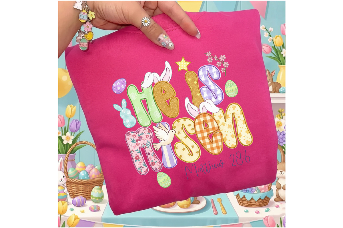 Floral Jesus Easter Patchwork Png, an Illustration by Designking (Photo 5 of 6)