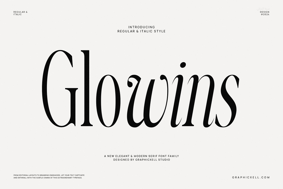Glowins Minimalist Family Serif Font, a Serif Font by Graphicxell (Photo 1 of 8)