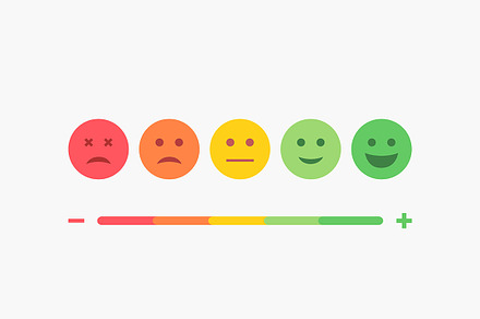Set of Emoji Colored Flat Emoticons.