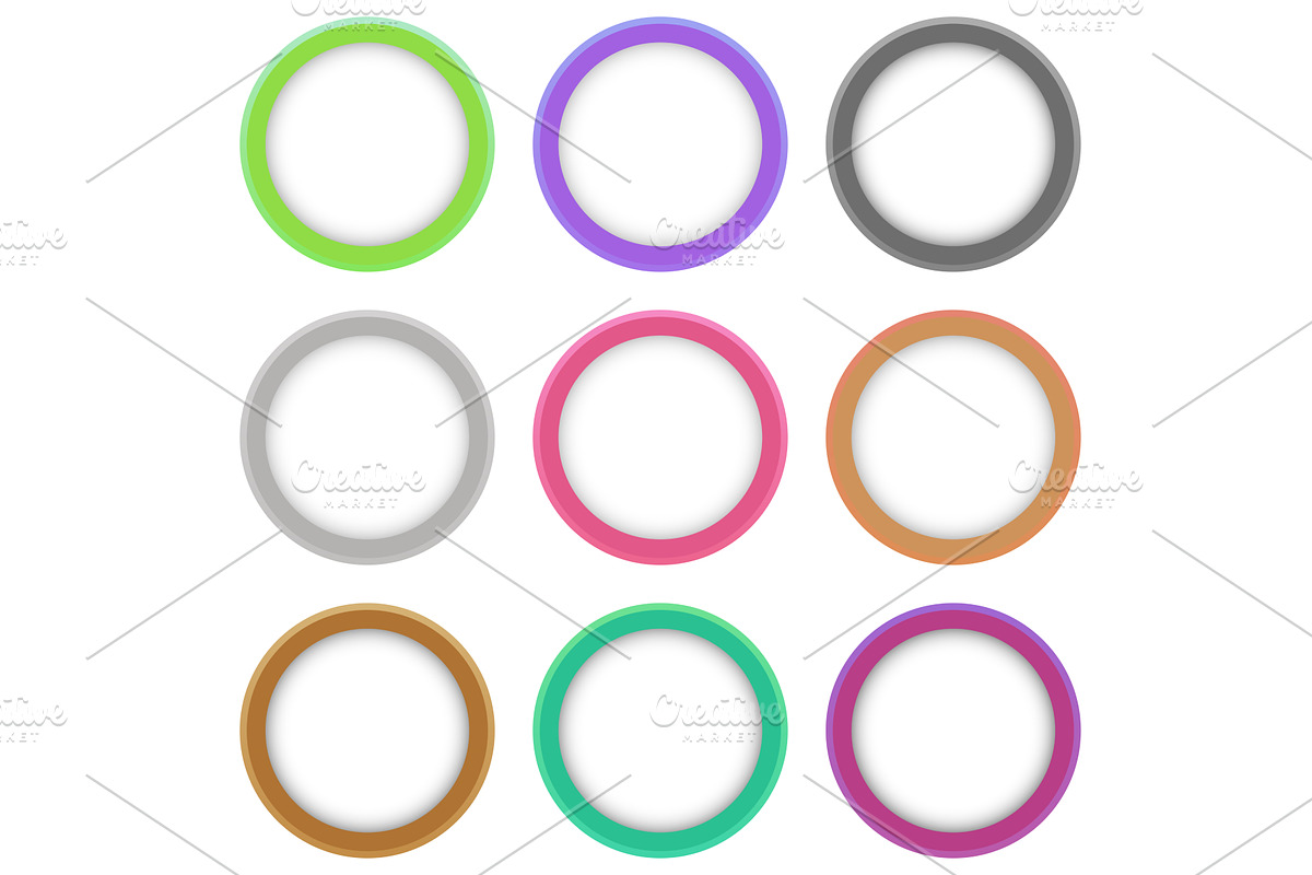 Set of Modern Colorful Oval Banners, a Decorative Illustration by FineArtStudio (Photo 1 of 3)