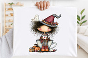 Whimsical Halloween Coffee Girl, a Person Illustration by SVGArt (Thumbnail 5 of 5)