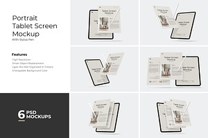Portrait Tablet Screen Mockup, an iPad Mockup by Rizky Audymas