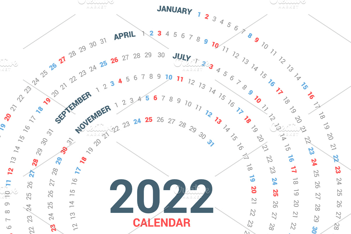 Calendar 2022 round spiral, a Stationery Template by WORAKAMON Design Studio (Photo 3 of 3)
