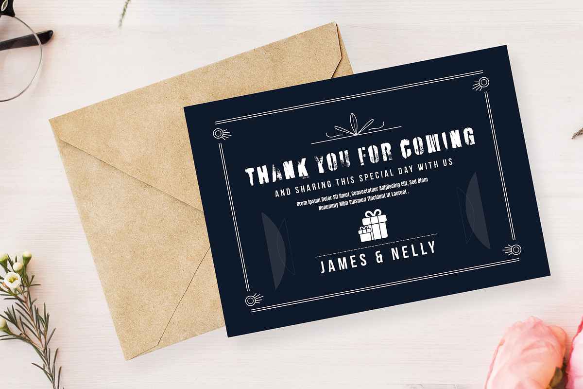 Elegant Invitation Thank You Card, a Business Card Template by MightyDesign (Photo 1 of 6)