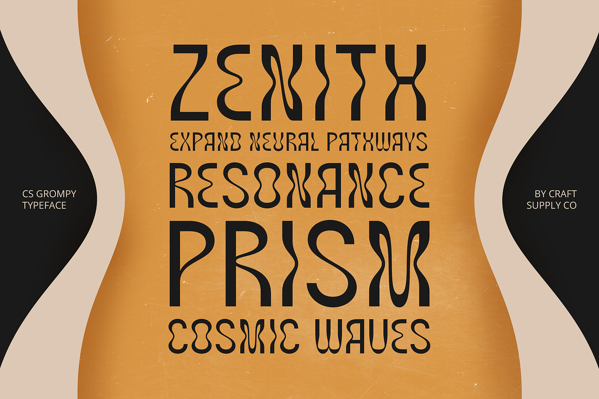 CS Grompy – Psychedelic Font, a Sans Serif Font by Craft Supply Co. (Photo 2 of 8)