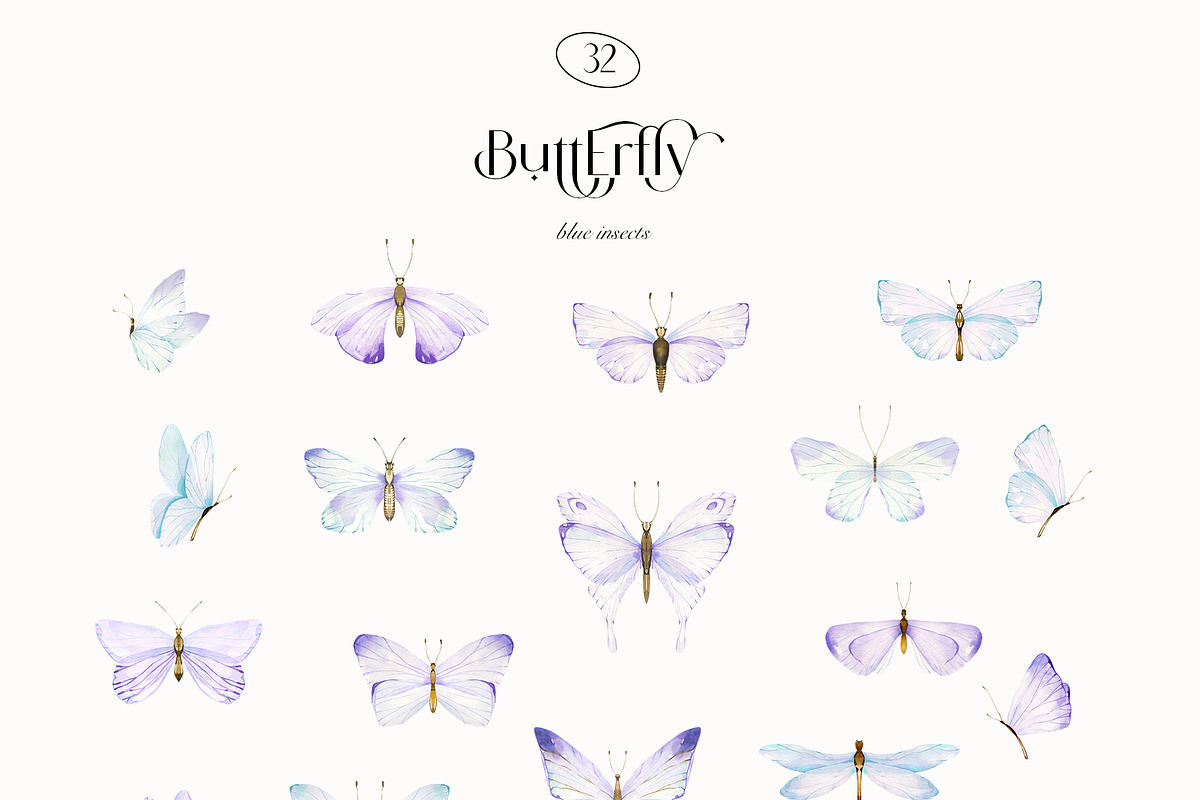 Watercolor Butterfly collection, an Object Illustration by ArtMaslyana (Photo 2 of 9)