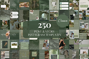 250 Green Instagram Templates