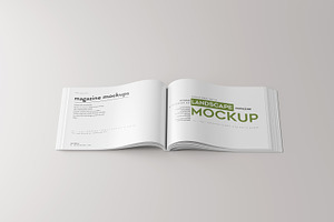 Horizontal Open Magazine Mockup