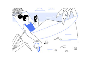Beach relax isolated cartoon vector, a Person Illustration by Visual Generation