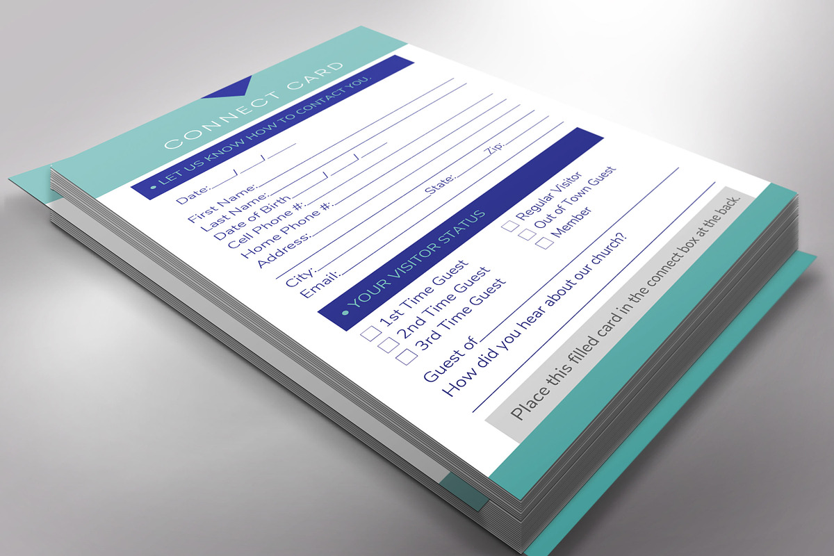 Modern Church Connect Card Template, a Card Template by Godserv Designs (Photo 8 of 10)
