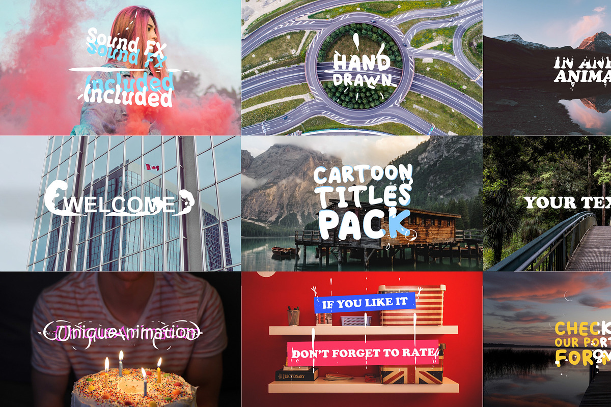 Cartoon Titles Pack Premiere Pro, a Templates & Theme by FlashFXbox (Photo 1 of 2)