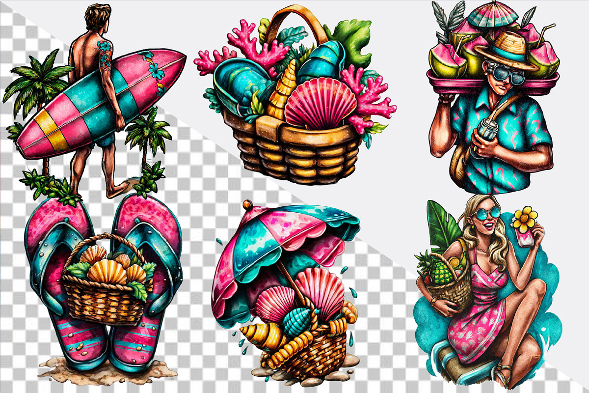 Whimsical Summer Clipart Bundle., an Illustration by SVGArt (Photo 2 of 9)