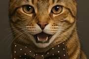 Dapper Cat in a Polka Dot Bow Tie, an Animal Photo by TheSimpleCreator (Thumbnail 1 of 2)