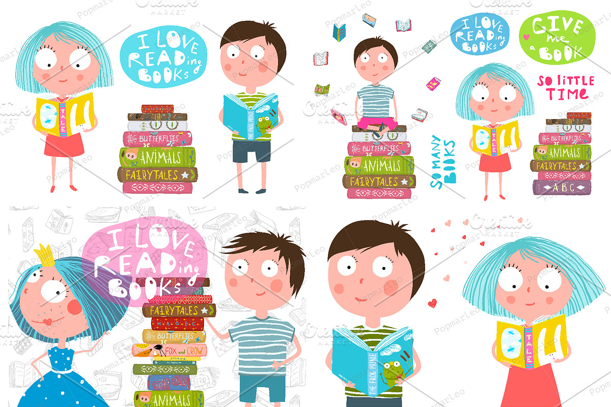 Give me a Book! HUGE Reading Bundle, an Education Illustration by Popmarleo Shop (Photo 9 of 20)