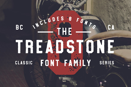 Treadstone - 8 Font Family, a Slab Serif Font by Greg Nicholls