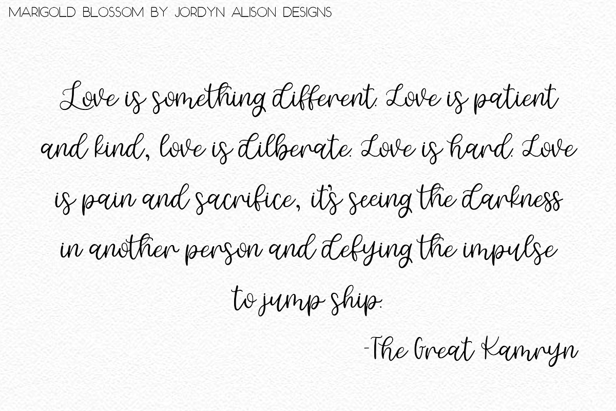 Marigold Blossom Script Font preview 6