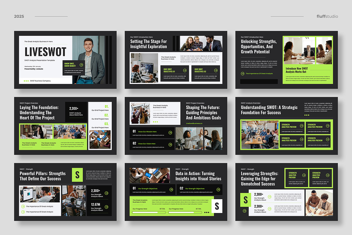 SWOT Analysis Keynote Template, a Presentation Template by fluffstudio (Photo 2 of 4)