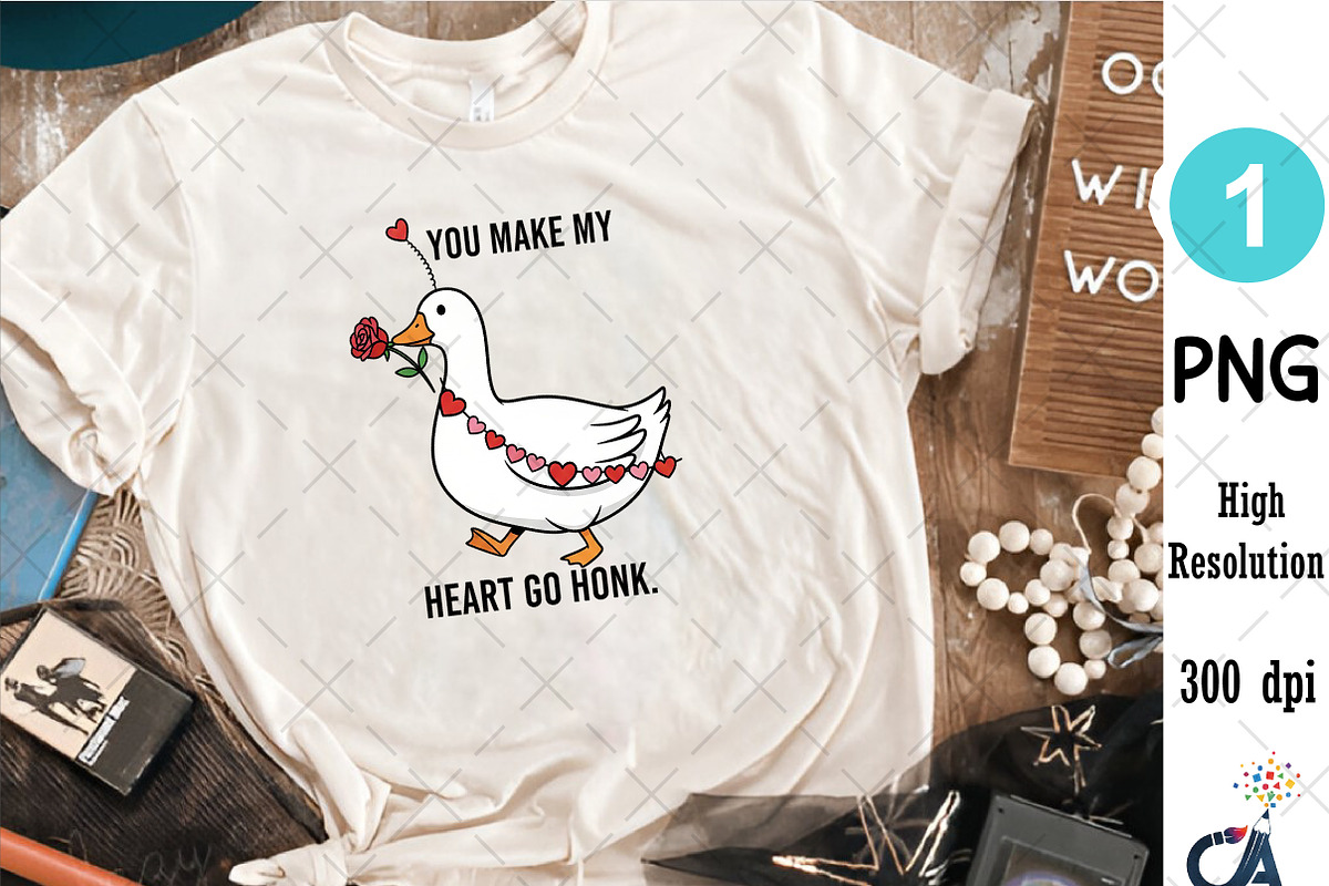 Funny Valentine Goose PNG, an Illustration by Creative Art (Photo 3 of 6)