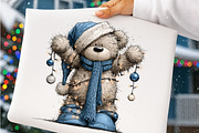 Whimsical Blue Christmas Teddy Bear, a Work Illustration by SinaCreation (Thumbnail 4 of 6)