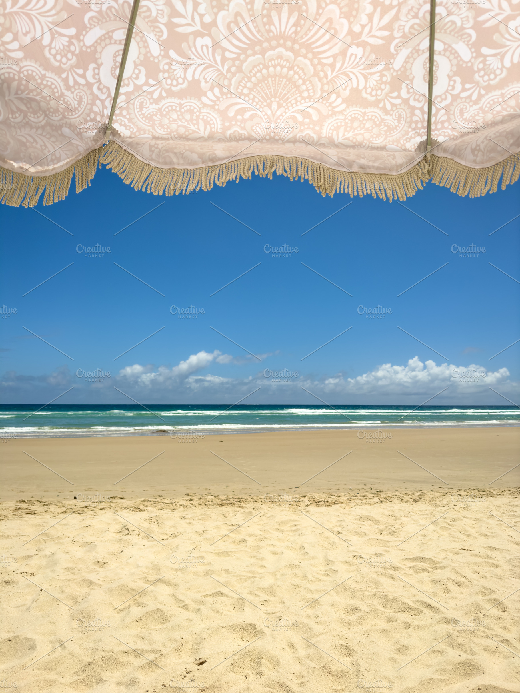Summer Beach Umbrella Shallow Focus, a Nature Photo by THP Creative