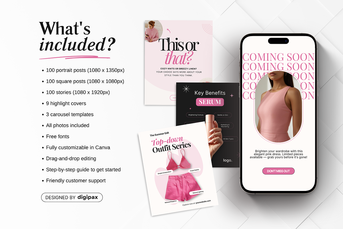 Ecommerce Instagram Templates Canva, a Social Media Template by DigiPax (Photo 2 of 10)