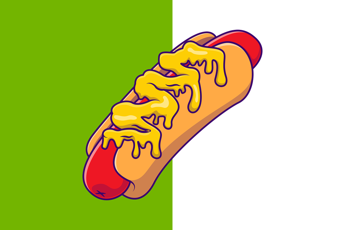Melted Cheese Hotdog Cartoon, a Food Illustration by Artstorystudio (Photo 2 of 3)