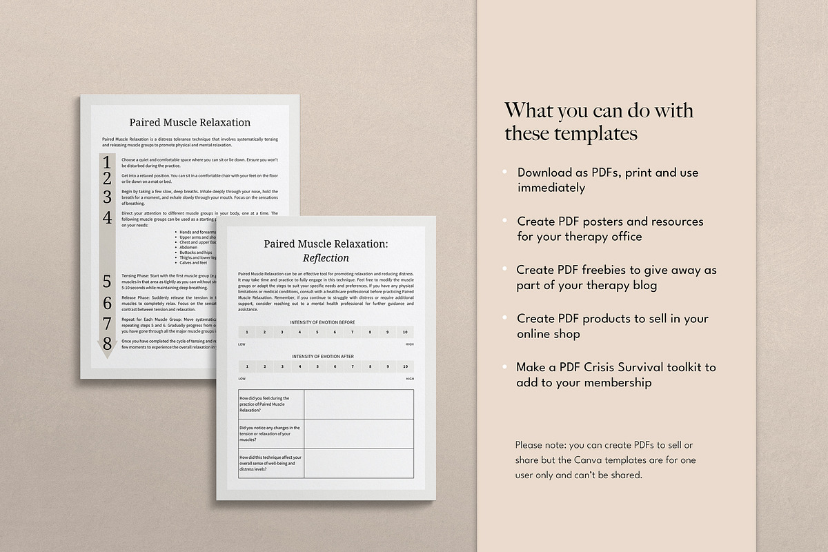 DBT Crisis Survival Canva Templates, a Templates & Theme by Miri Campbell (Photo 9 of 9)