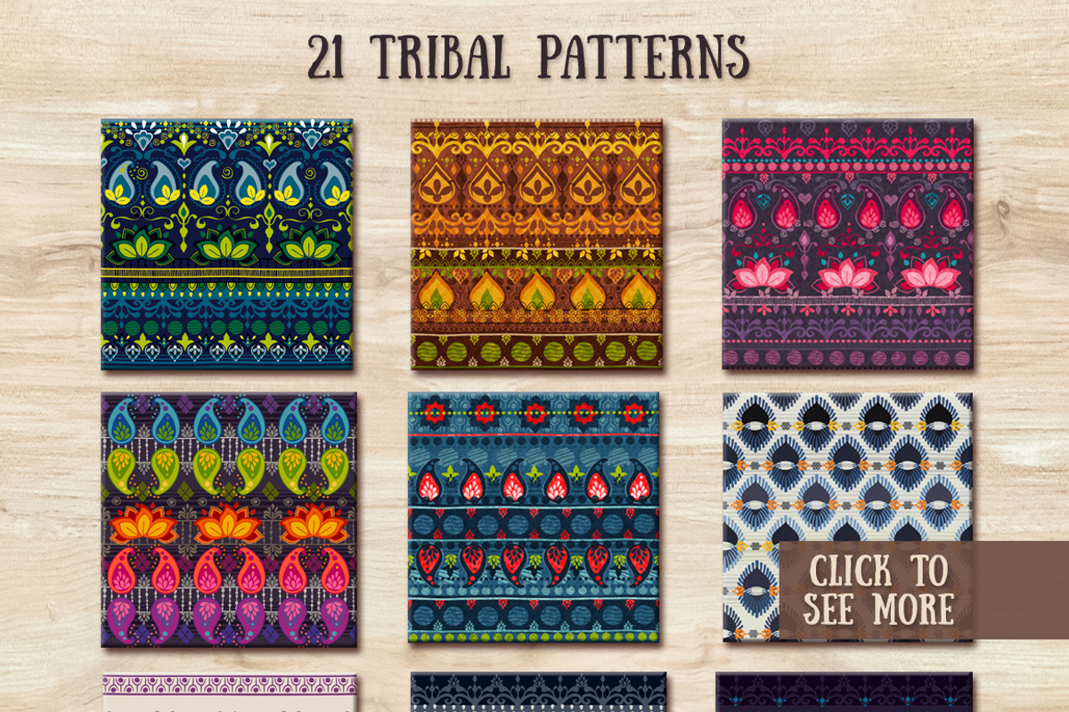 3.Tribal patterns, brushes and cards, a Pattern Graphic by SwetTS (Photo 4 of 6)