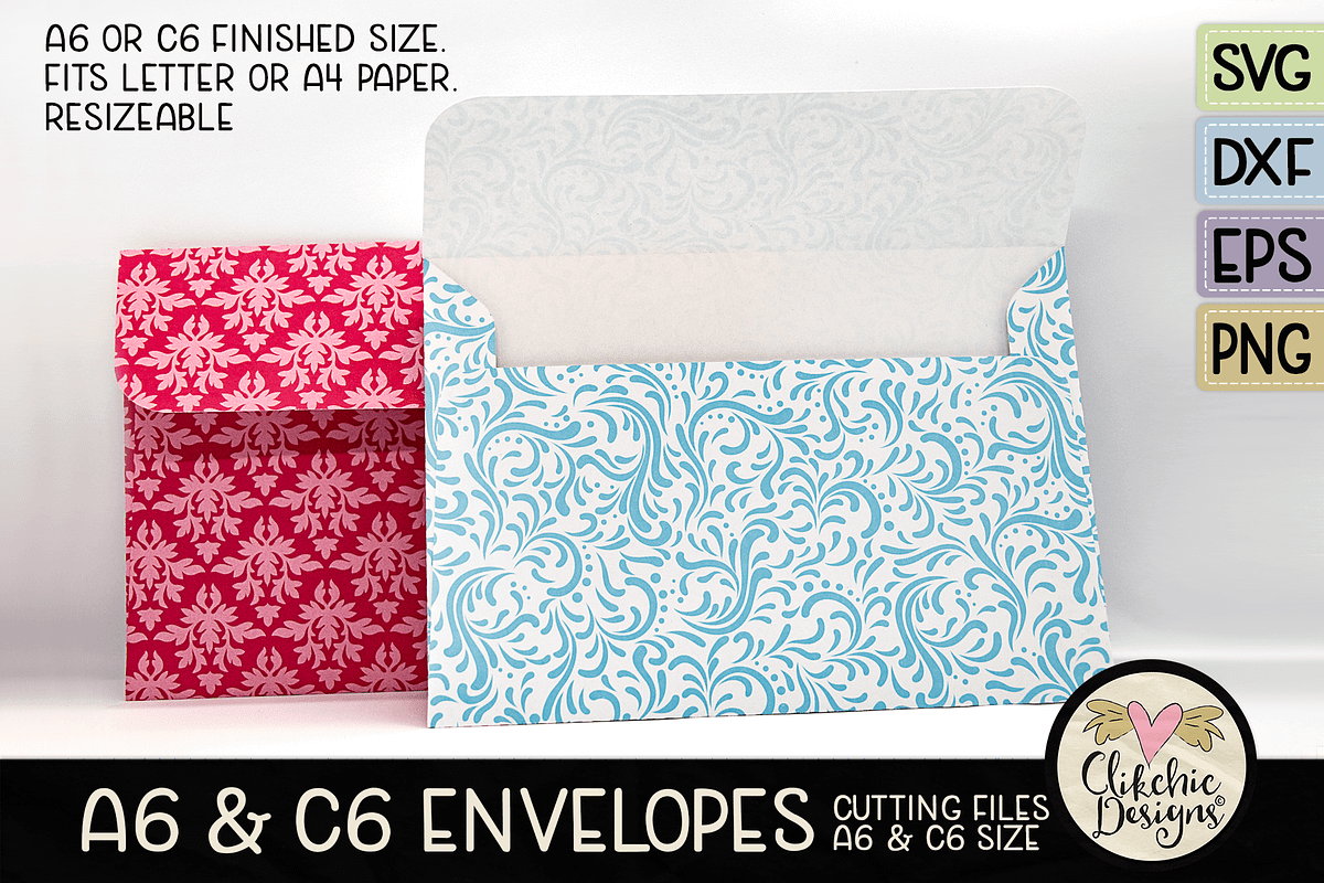 A6 & C6 Envelope SVG Cutting Files, an Invitation Template by Clikchic Designs (Photo 5 of 6)