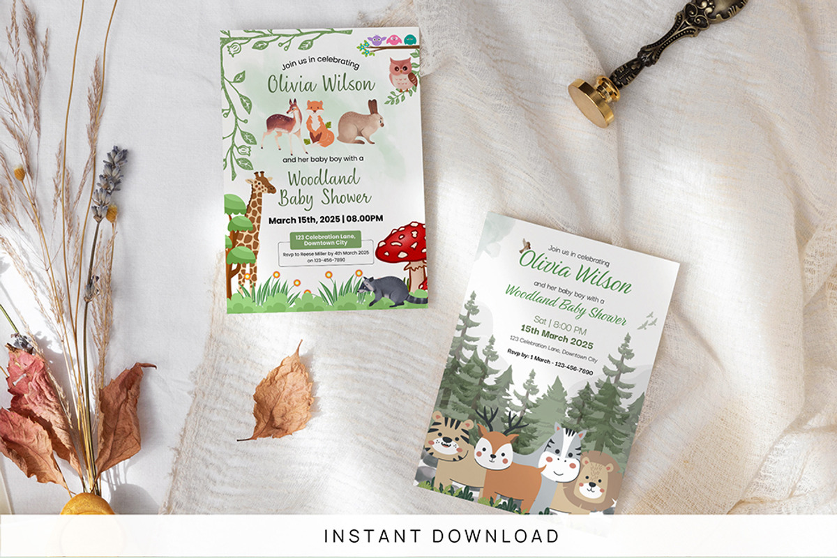 Woodland Boy Shower Invitation Temp, an Invitation Template by Snapybiz (Photo 11 of 11)