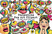 Pop Art Valentine Clipart, an Illustration by Libby Wishes (Thumbnail 1 of 9)