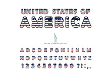 USA flag cartoon font