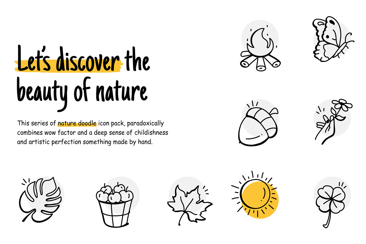 Hand Drawn Nature Icons, an Outline Icon by Brickclay (Photo 3 of 8)