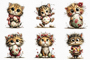 Whimsical Easter Cats Clipart Png, an Illustration by Craft Nest (Thumbnail 4 of 10)