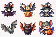 Kawaii Quirky Halloween Bat Clipart, an Illustration by CreationArt (Thumbnail 3 of 4)