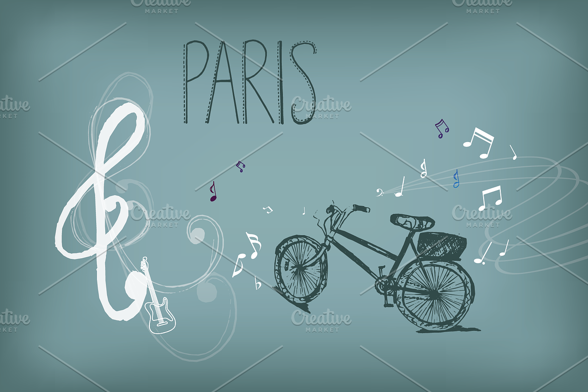 Vintage music note sketching, an Illustration by mollyli.ai