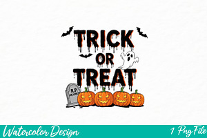 Trick or treat png sublimation, an Illustration by Watercolor design