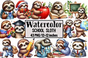 School Sloth, an Illustration by Design Market (Thumbnail 1 of 4)